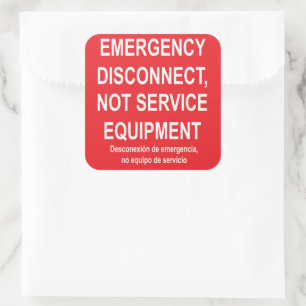 Étiquette d'équipement de déconnexion d'urgence