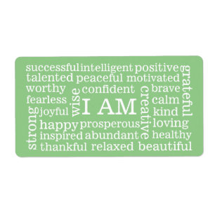 Étiquette Des affirmations positives JE SUIS des mots pour