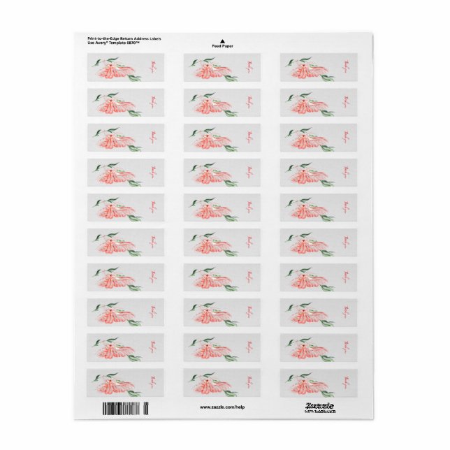 Étiquette des autocollants de retour (Feuille entière)