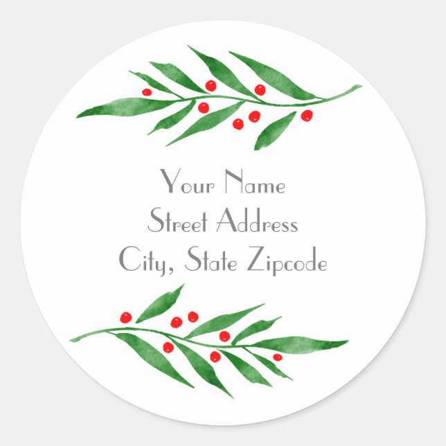 étiquette des "Baies rouges Feuilles vertes" (Devant)