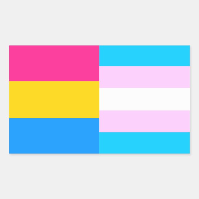 Étiquette des drapeaux Pansexual/trans pride (Devant)