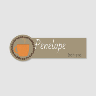 Étiquette des employés de tasse de café