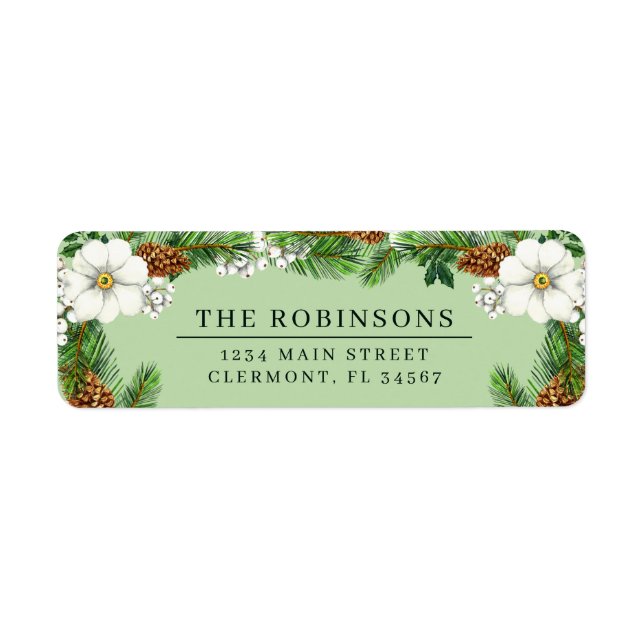 Étiquette des épicéas et des baies d'hiver (Devant)