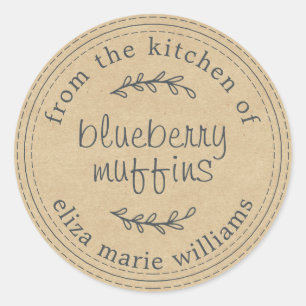 Étiquette des muffins aux myrtilles rustiques Kraf