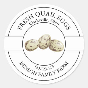 Étiquette des oeufs de caille frais