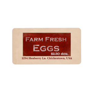 Étiquette des oeufs frais de ferme
