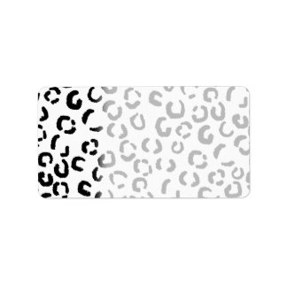 Étiquette Des patters de Black and White Leopard.