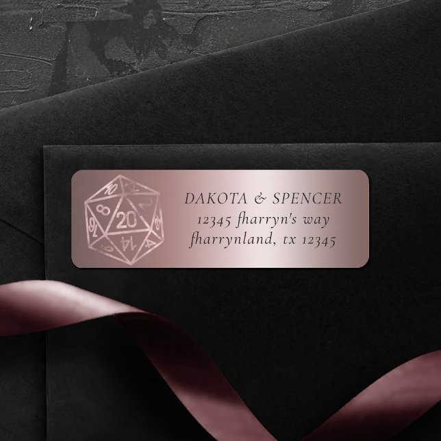 Étiquette Dés RPG | Mauve Luxury Sheen Gamer Adresse (Créateur téléchargé)