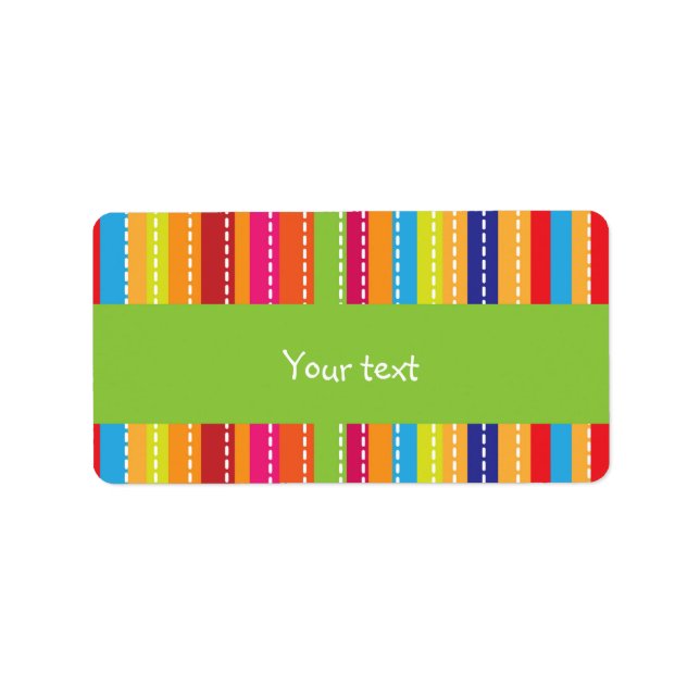 Étiquette Design à bandes arc-en-ciel (Devant)