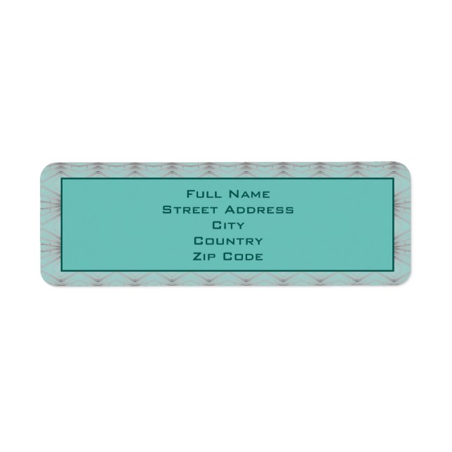 Étiquette Design à motif gris avec turquoise (Devant)