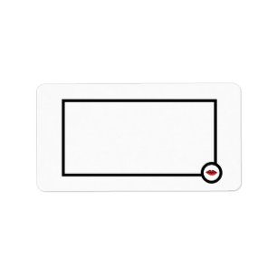 Étiquette Design Black & White Red Lips