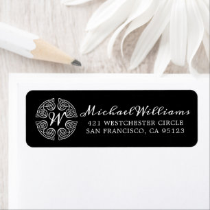 Étiquette Design Celtique Monogramme