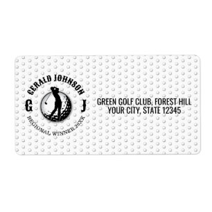 Étiquette Design élégant de monogramme de golf