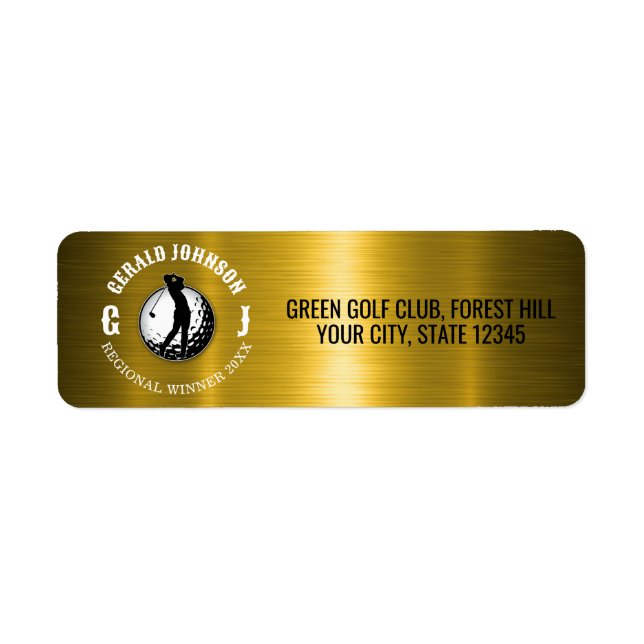 Étiquette Design élégant de monogramme de golf (Devant)