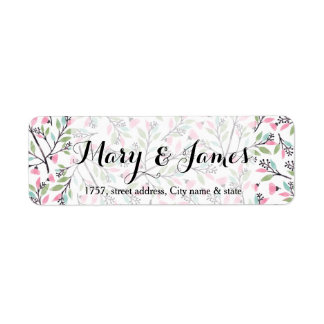 Étiquette Design mariage feuille fleuri élégant