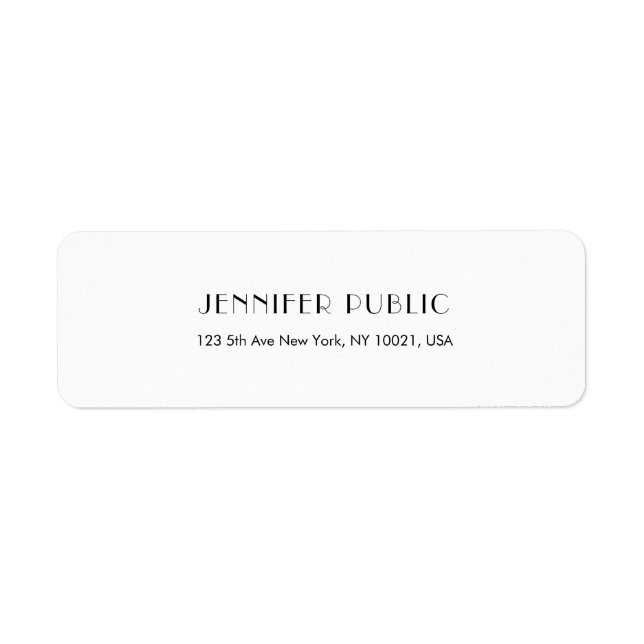 Étiquette Design moderne créatif Modèle blanc tendance (Devant)