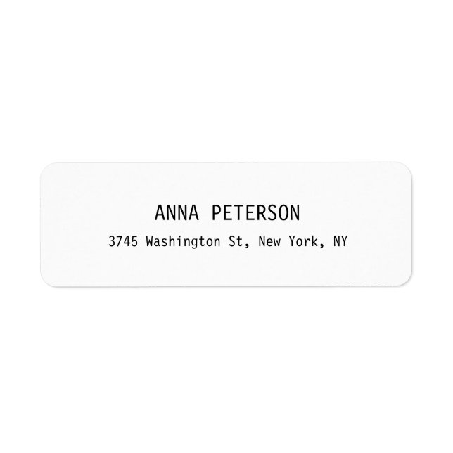 Étiquette Design moderne élégant noir & blanc (Devant)