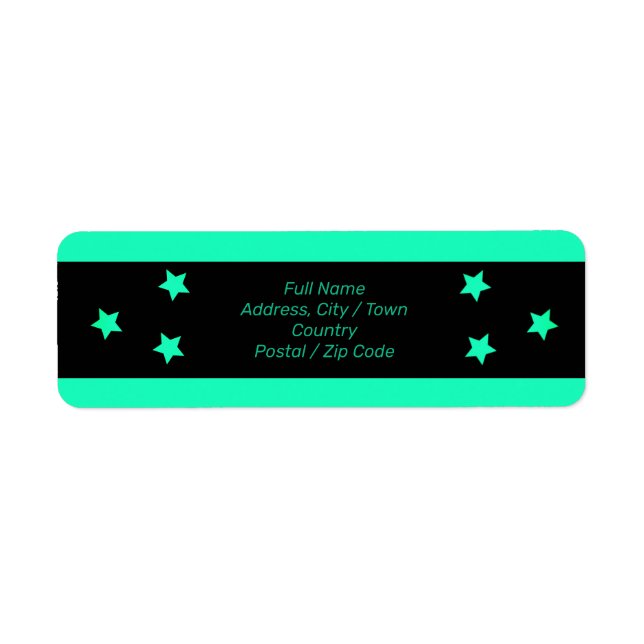 Étiquette Design moderne turquoise (Devant)
