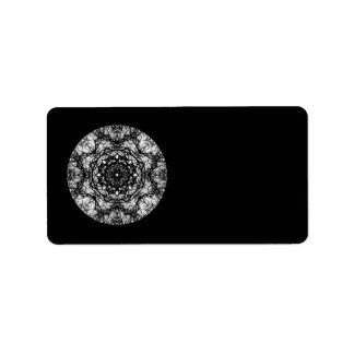 Étiquette Design Rond Fancy sur Noir.