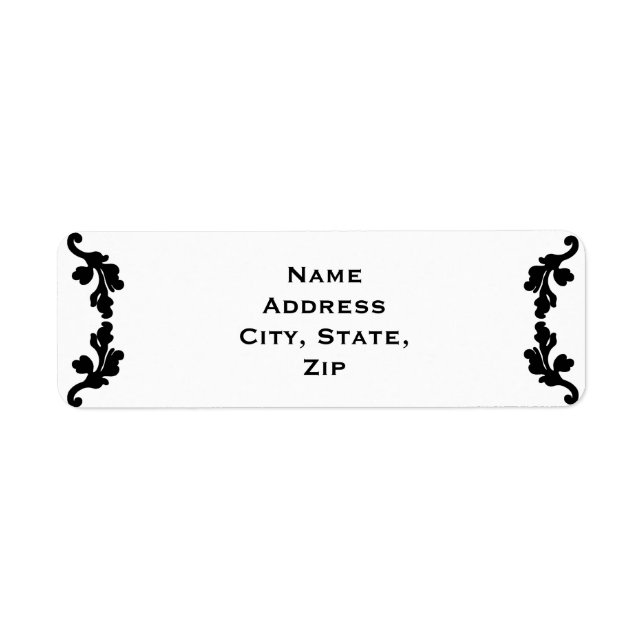 Étiquette Design simple noir et blanc (Devant)