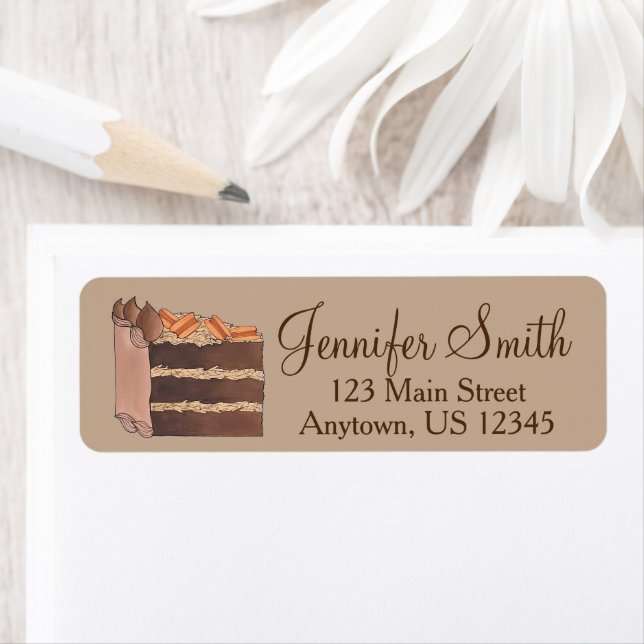 Étiquette Dessert de cuisson de tranches de gâteau au chocol (En situation)