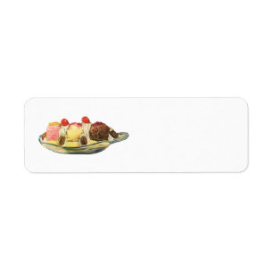 Étiquette Desserts vintages de nourriture, cerises de banana