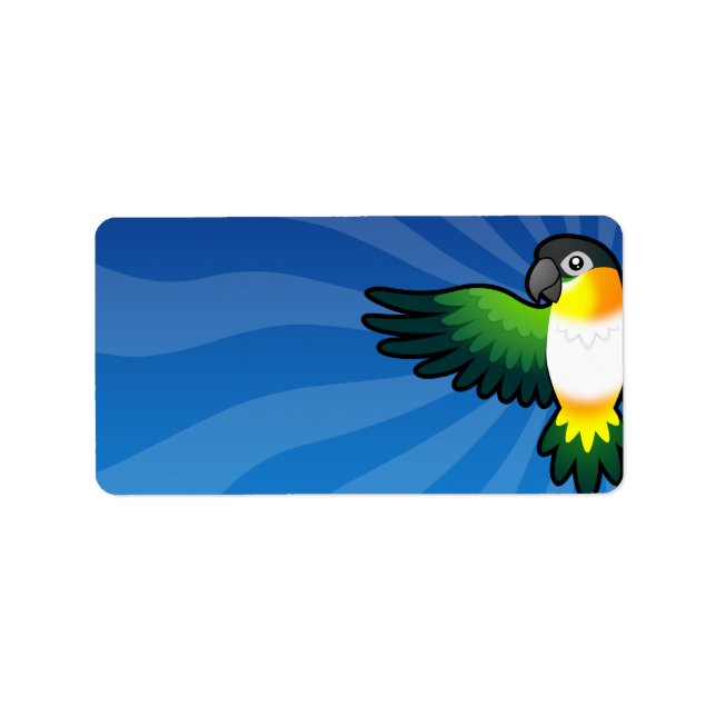 Étiquette Dessin animé Caique / Inséparable / Pionus / Perro (Devant)