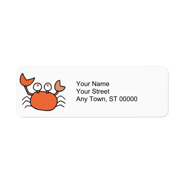Étiquette dessin animé mignon de petit crabe (Devant)