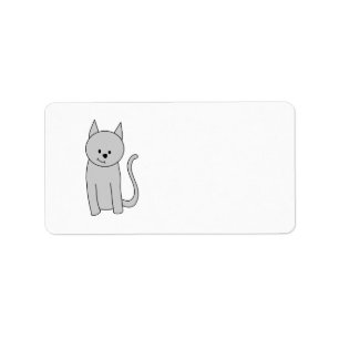 Étiquette Dessin de chat gris.