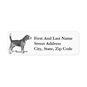 Étiquette Dessin de chien élégant Beagle mignon
