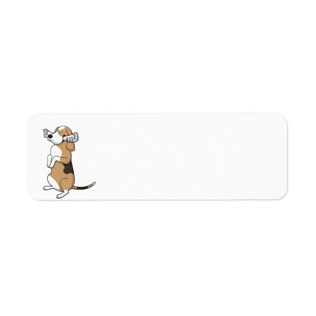 Étiquette dessin de coonhound treeing walker avec papier (Devant)
