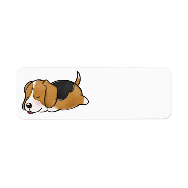 Étiquette Dessin de couchage beagle (Devant)