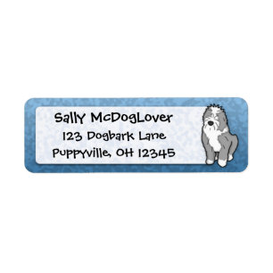 Étiquette Dessin Old English Sheepdog