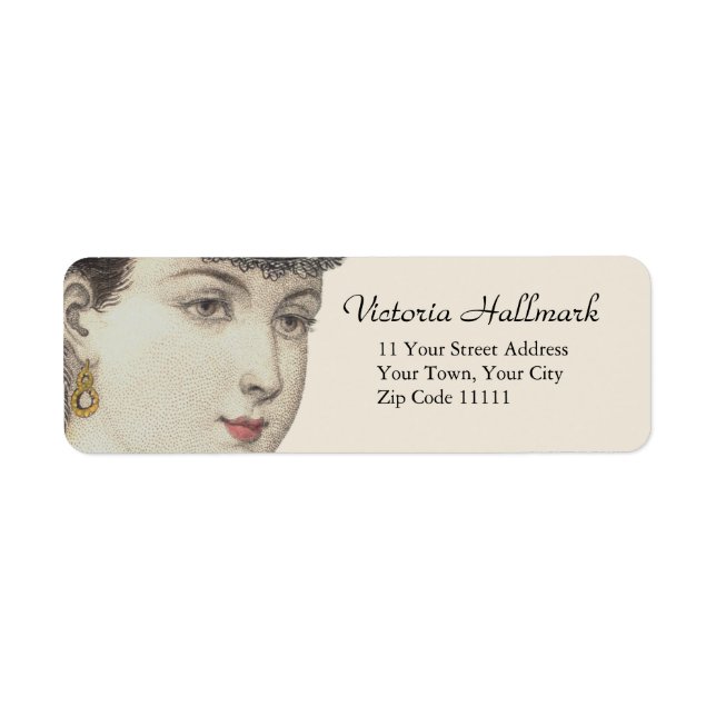 Étiquette Détails de la plaque de mode victorienne - Belle d (Devant)