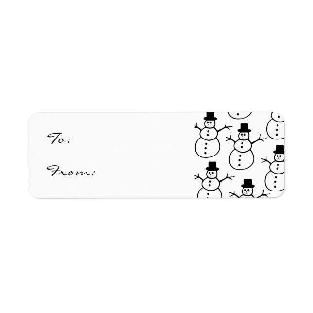Étiquette d'étiquette cadeau Snowman (Devant)