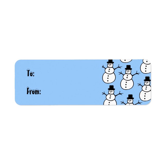 Étiquette d'étiquette cadeau Snowmen (Devant)