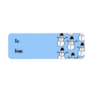 Étiquette d'étiquette de cadeau de bonhommes de