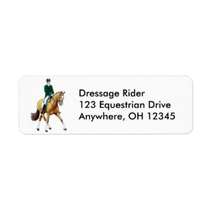 Étiquette D'étiquette de passage de cheval de dressage demi