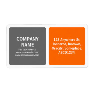 Étiquette Deux couleurs - gris et orange