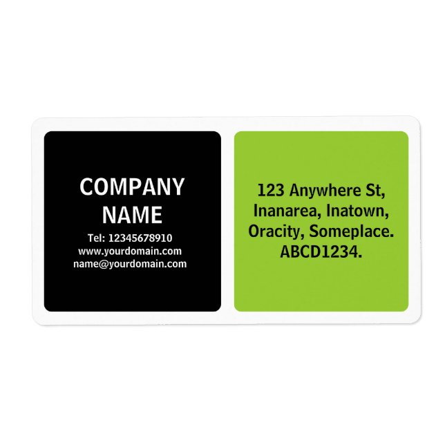 Étiquette Deux couleurs - noir et martien vert (Devant)