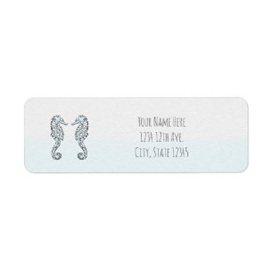 Étiquette Deux hippocampes élégant mariage plage