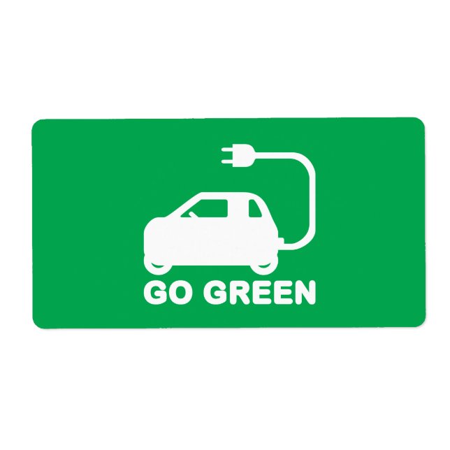 Étiquette Devenez écolo ~ Conduite de voitures électriques (Devant)