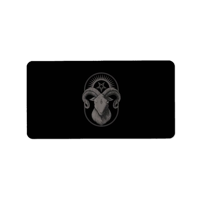 Étiquette Devil Goat Pentagram Baphomet Satan Occult Satanic (Devant)