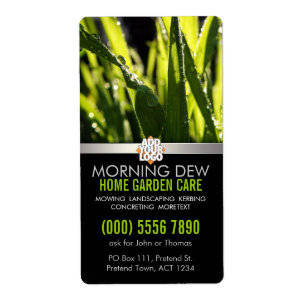 Étiquette Dew Drops Grass Garden Nature avec logo Business