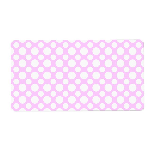 Étiquette d'expédition à pois blancs sur fond rose (Devant)
