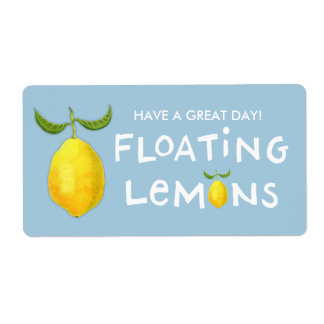 Étiquette d'expédition aux citrons flottants