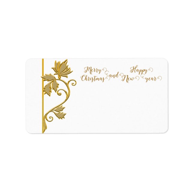 Étiquette d'expédition de Noël en feuille d'or (Devant)