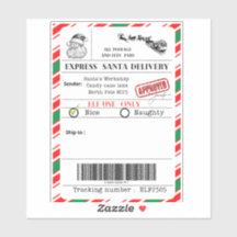 étiquette d'expédition de Père Noël