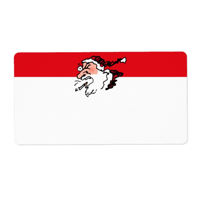 Étiquette d'expédition de Santa fumeur toussant (Devant)