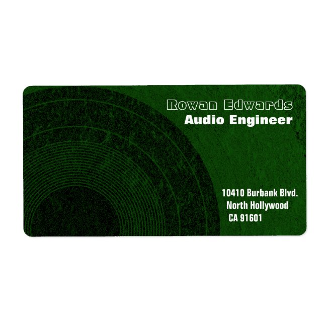 Étiquette d'expédition d'ingénieur audio (Devant)